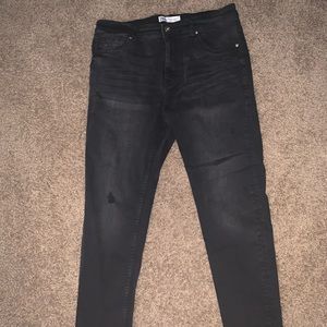 zara tapered ripped skinny jeans sz 34